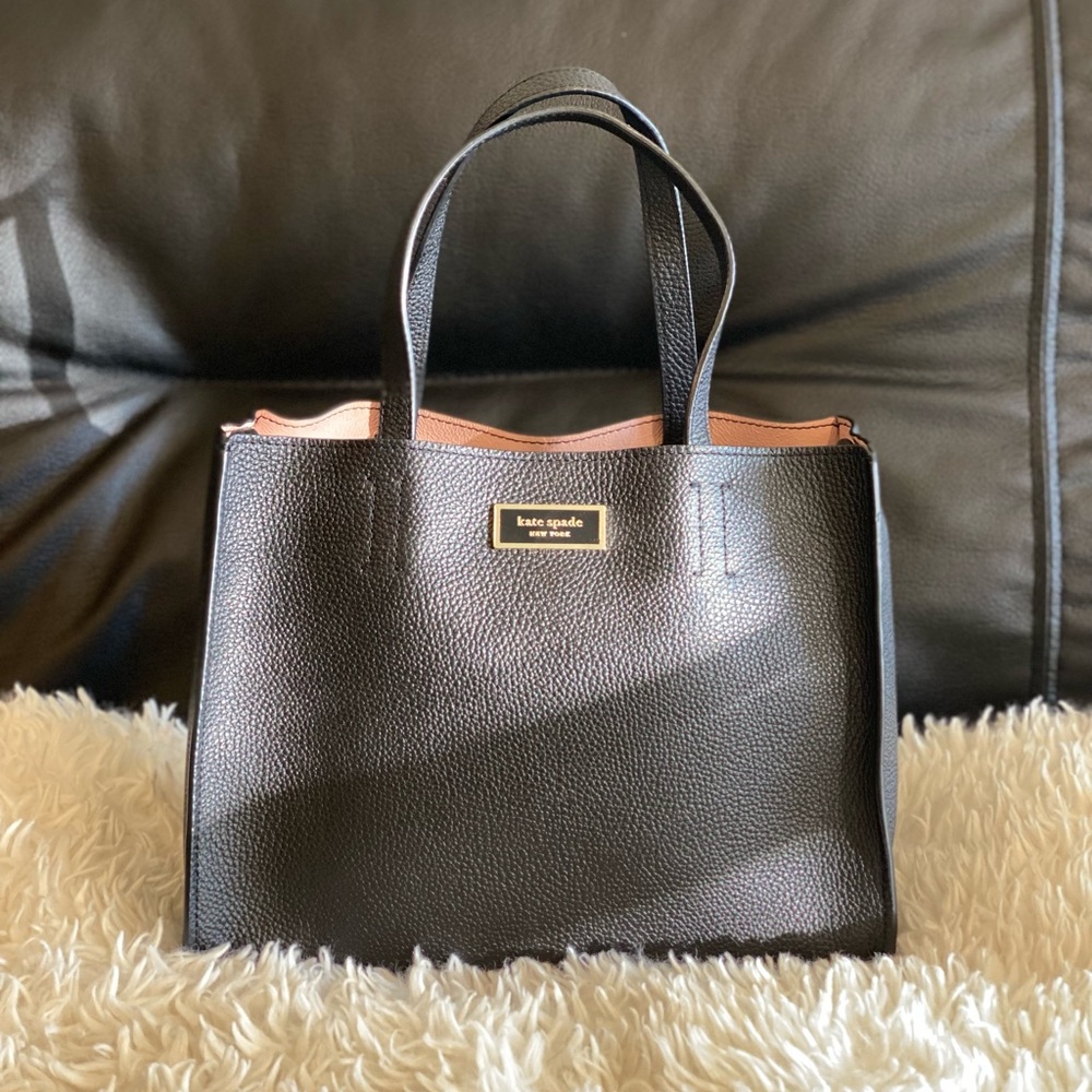 BEAUTIFUL BLACK PEBBLED LEATHER BAG SET FROM KATE SPADE (NWT and dust bag!!!)